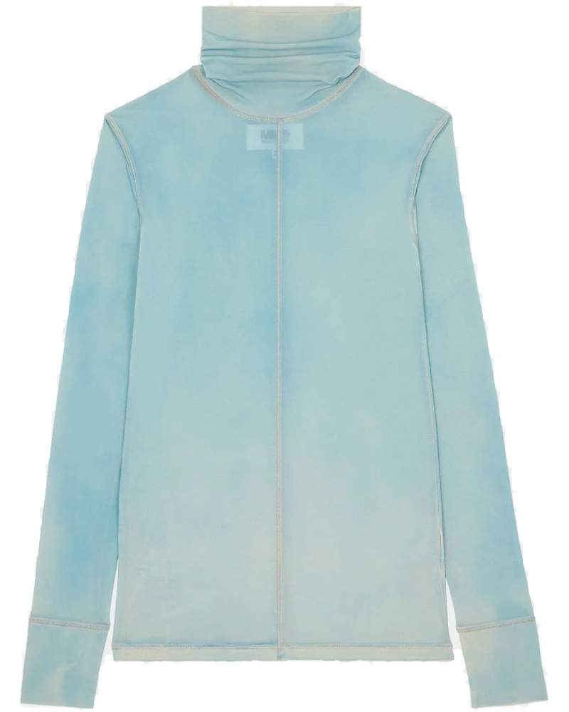 Оригінальна Blue High-Neck Semi-Sheer Top Maison margiela