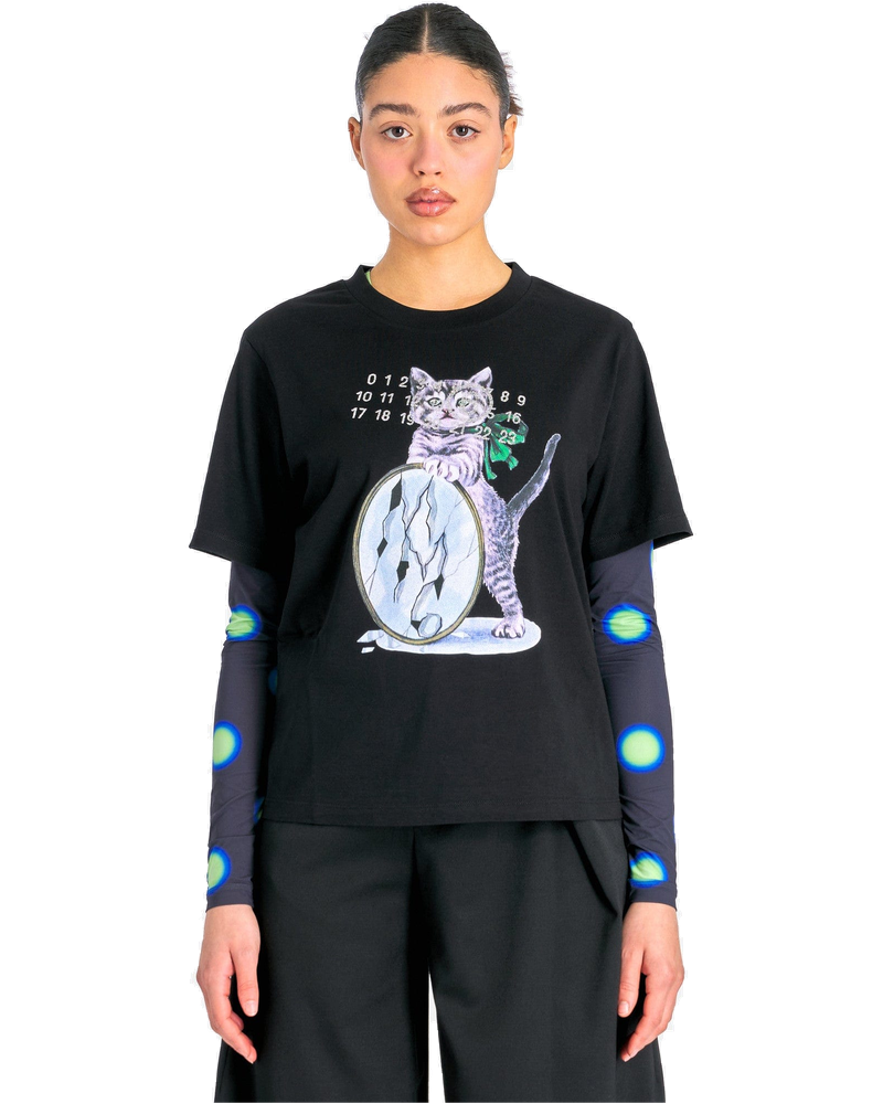 Оригінальна Broken Mirror Graphic T-Shirt In Black Maison margiela