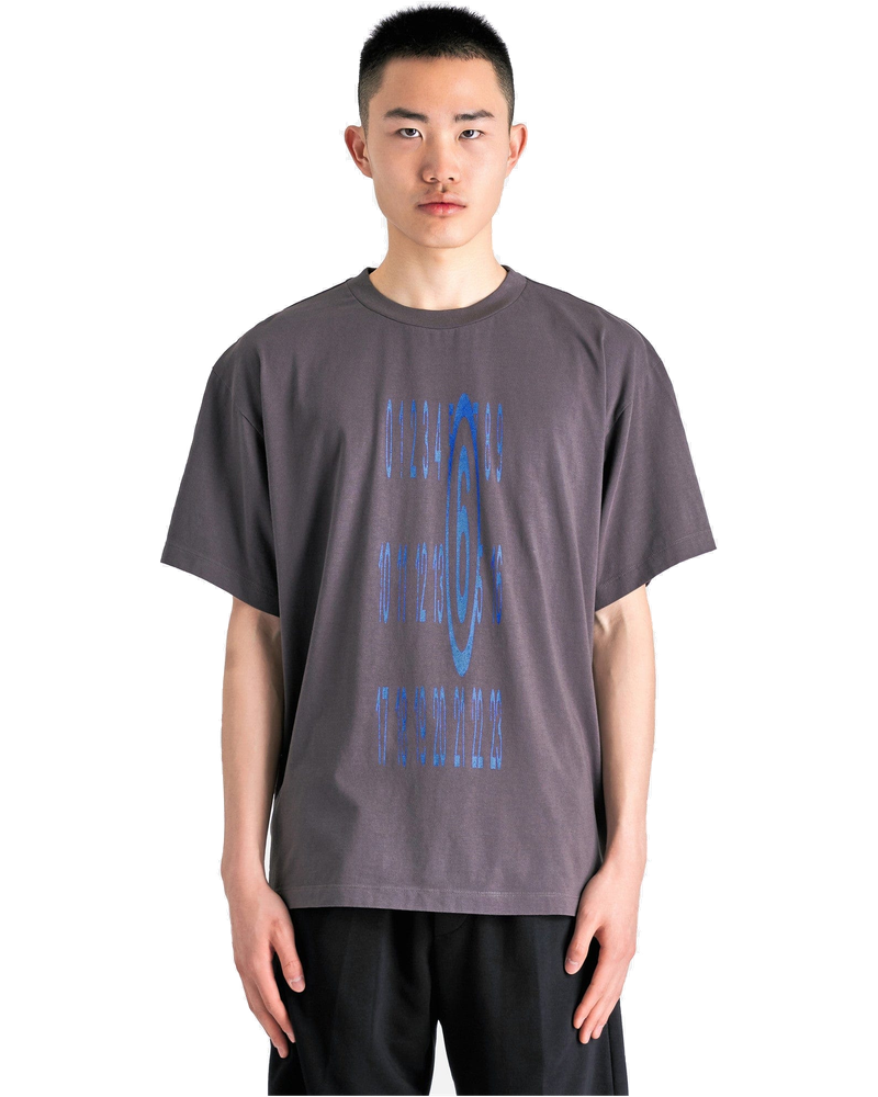 Оригінальна Numbers Logo T-Shirt In Dark Grey Maison margiela