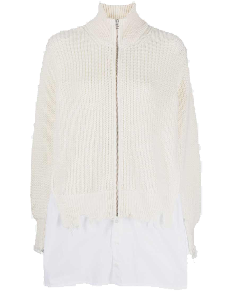 Оригінальна Off White Distressed-Finish Shirt-Underlayer Jumper Maison margiela