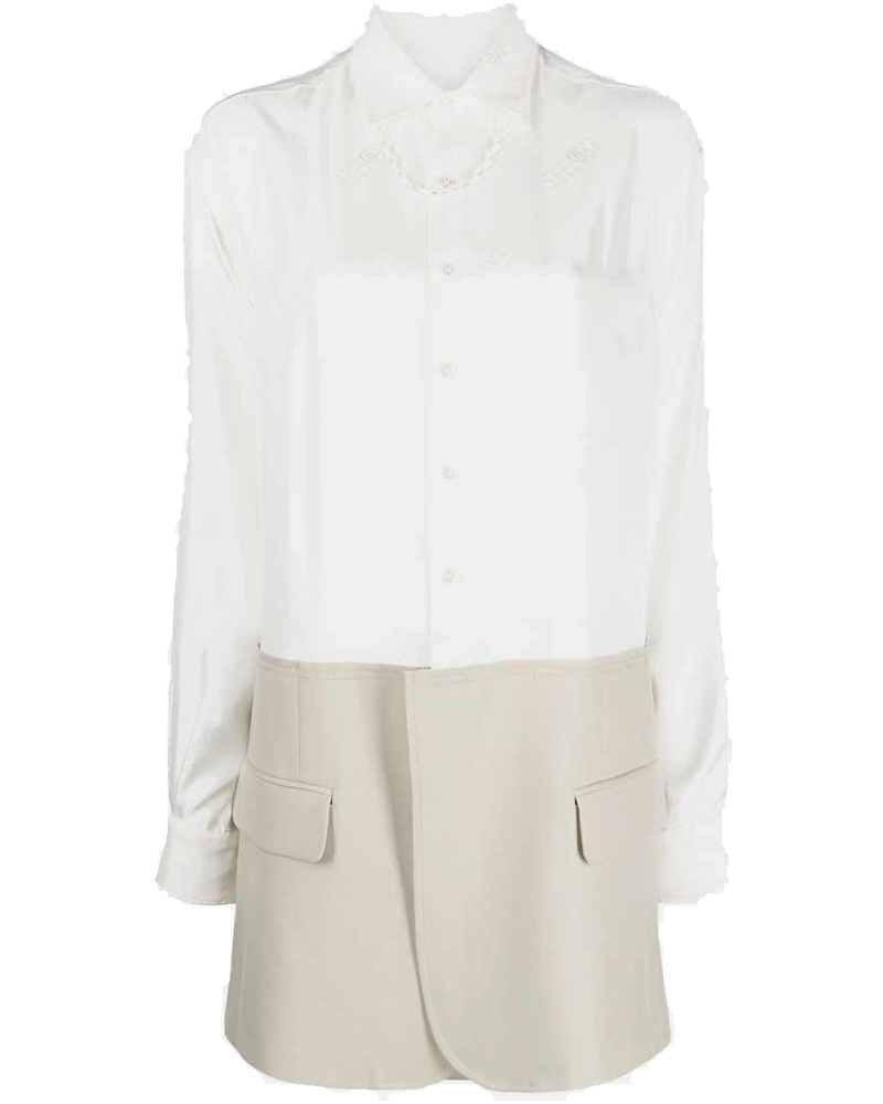 Оригінальна Off White Spliced Embroidered Shirtdress Maison margiela