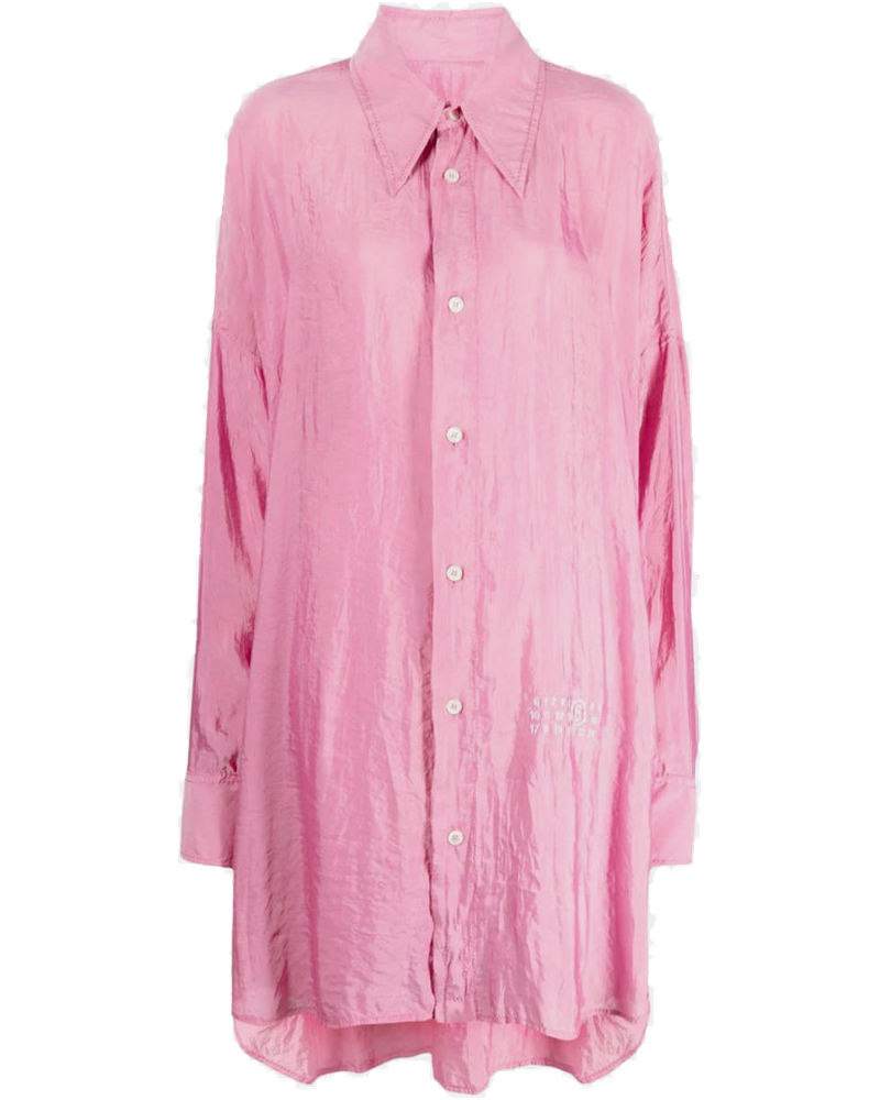 Оригінальна Pink Logo-Print Long Shirt Maison margiela