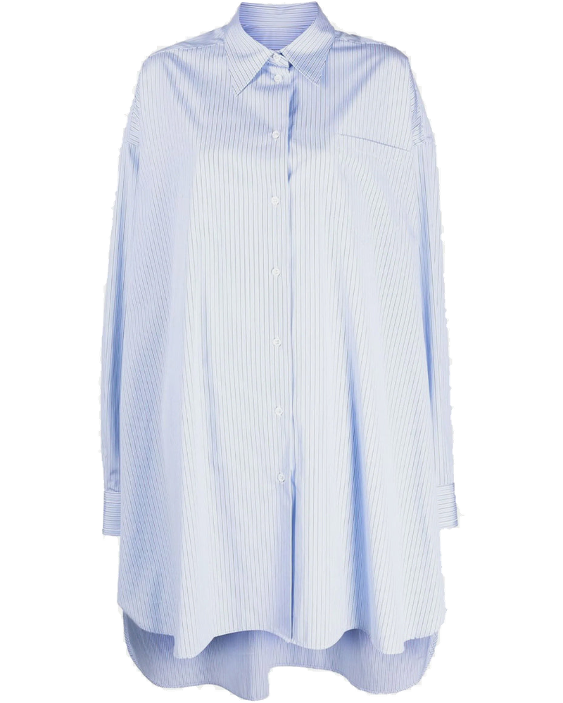 White & Blue Pinstriped Poplin Shirt Maison margiela оригінал – Купити в Україні