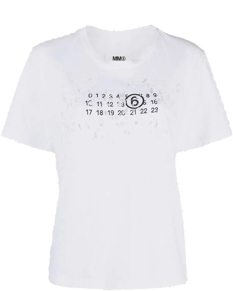 Оригінальна White Graphic-Print T-Shirt Maison margiela