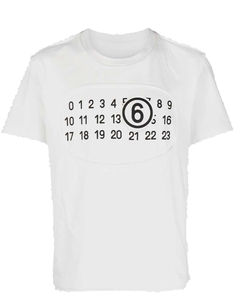 White Numbers-Print Cotton T-Shirt Maison margiela оригінал – Купити в Україні