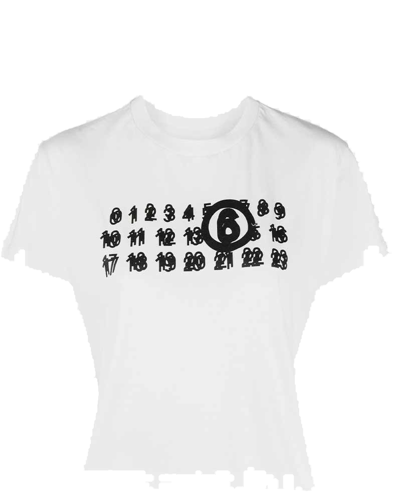 Оригінальна White Signature Number-Print T-Shirt Maison margiela