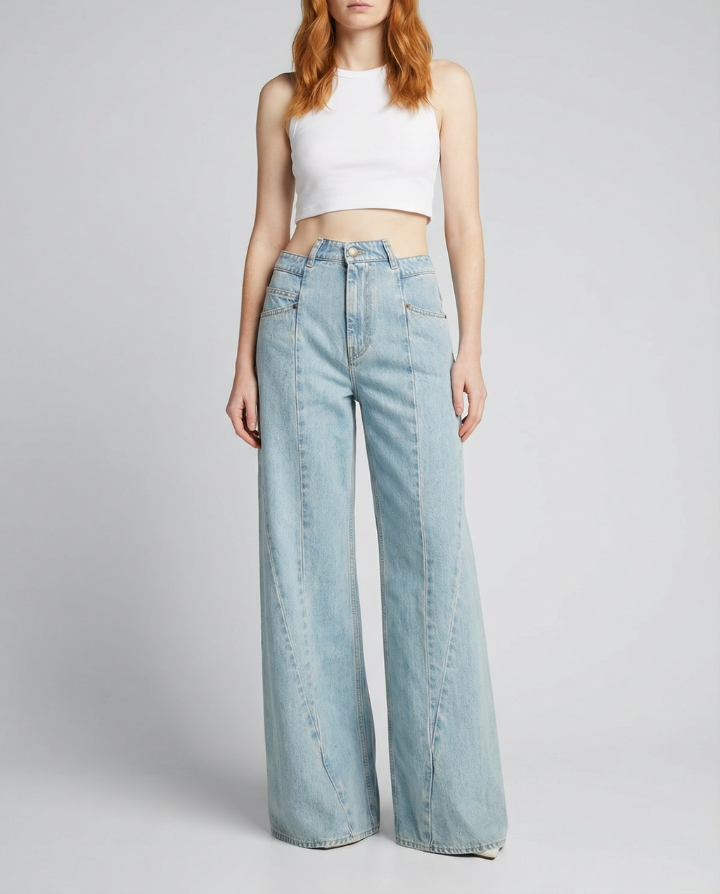 Оригінальна Cut Out Waistband Relaxed Fit Jeans Maison margiela – вид ззаду
