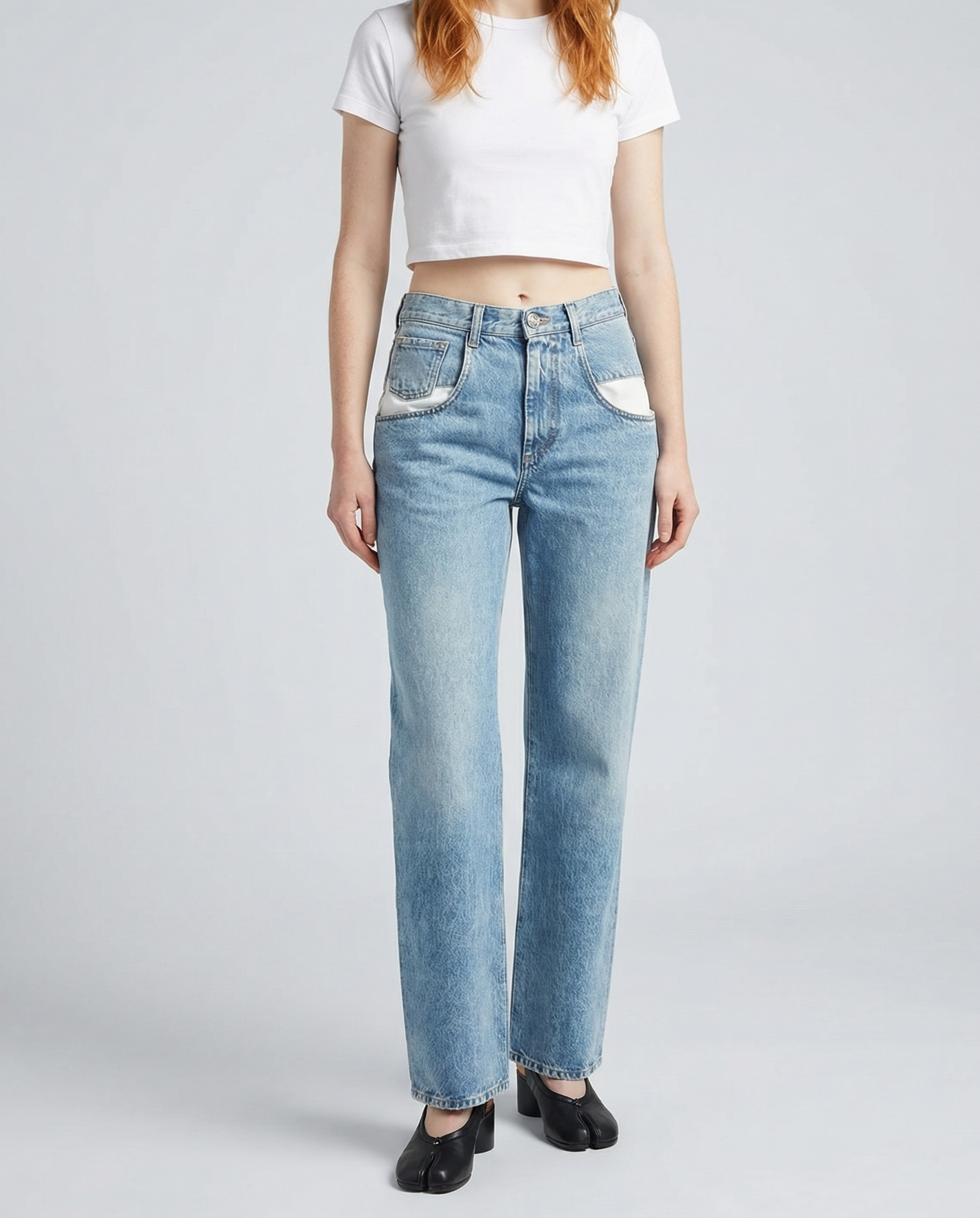 Contrast Pocket Straight Leg Jeans Maison margiela оригінал – Купити в Україні – вид ззаду