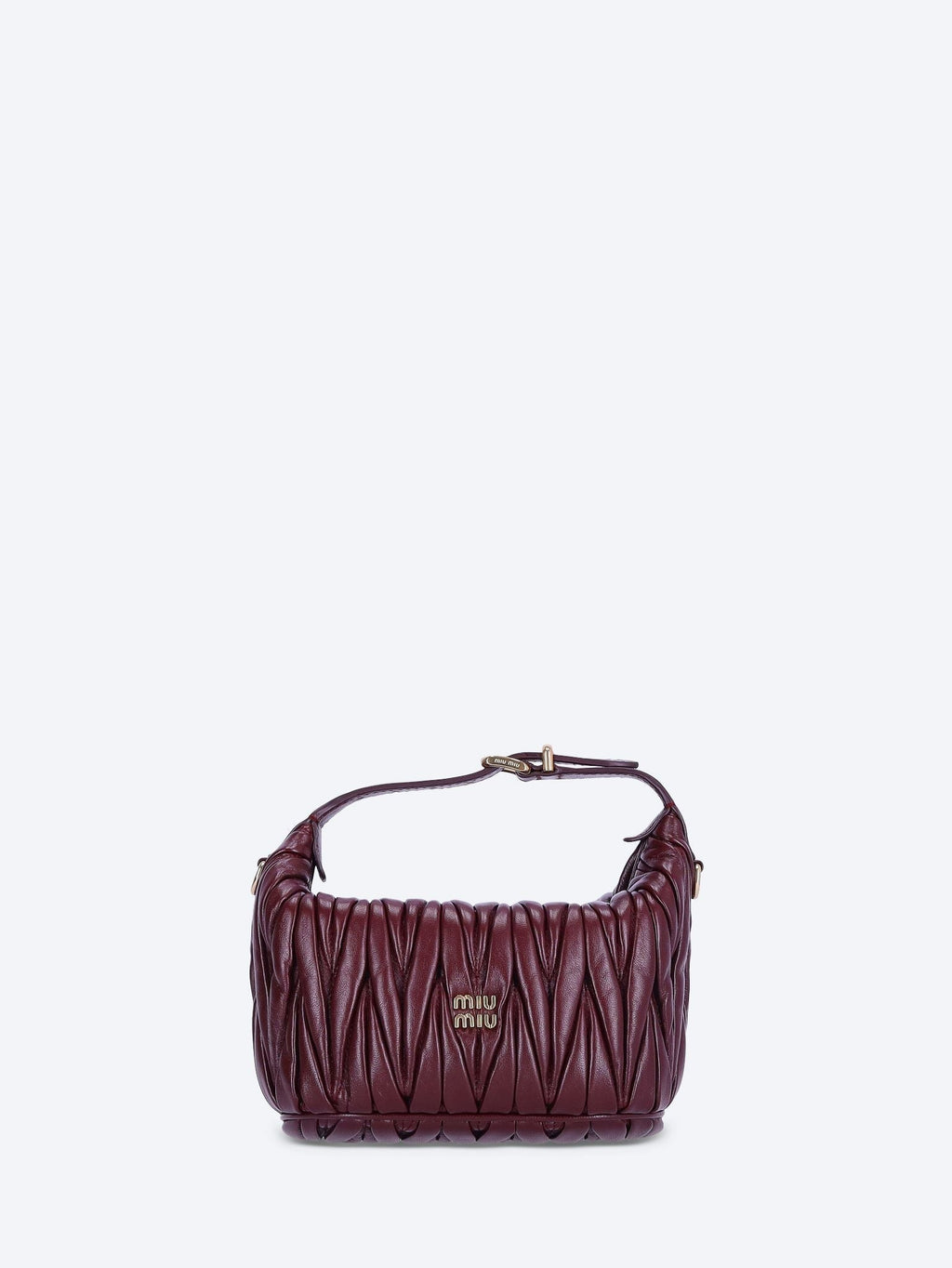 Оригінальна Matelasse Nappa Leather Pouch Miu miu – боковий вид