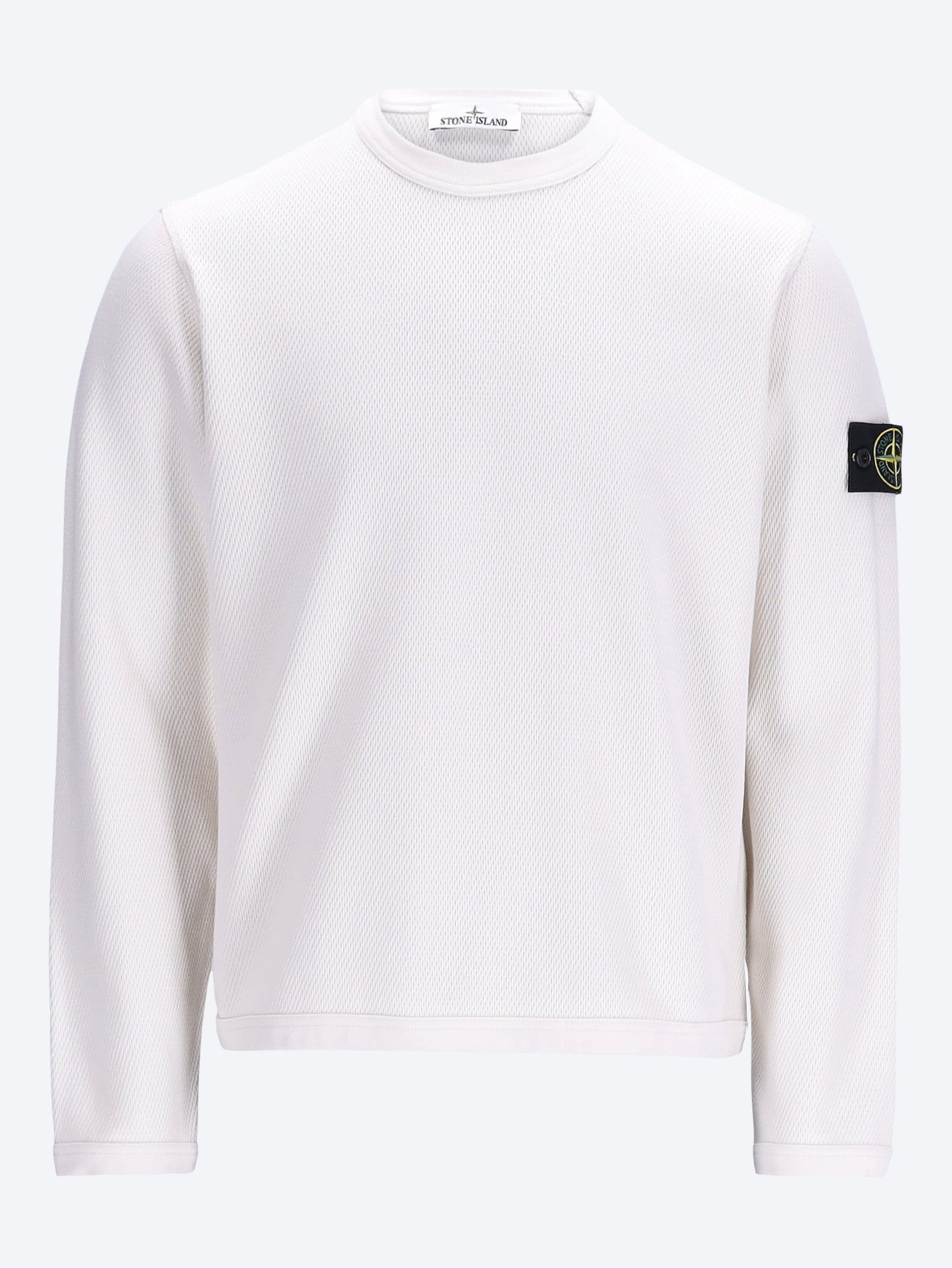 Mesh Stitch Organic Cotton Fleece Sweatshirt Stone island – Гарантія оригінальності – боковий вид