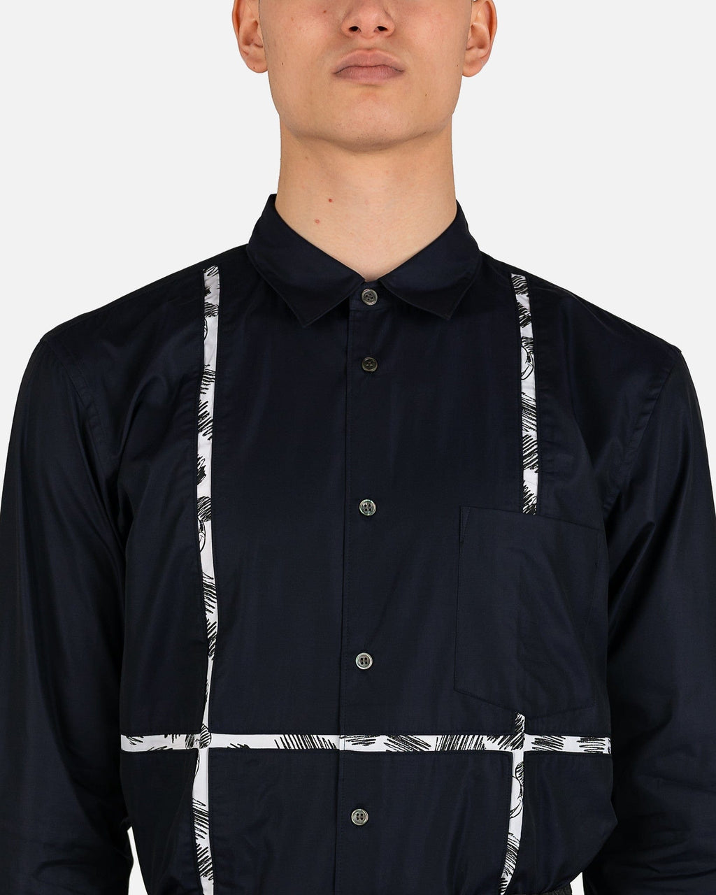 Mickey Mouse Paneled Button-Up In Navy Comme des garcons оригінал – Купити в Україні – збільшений вид