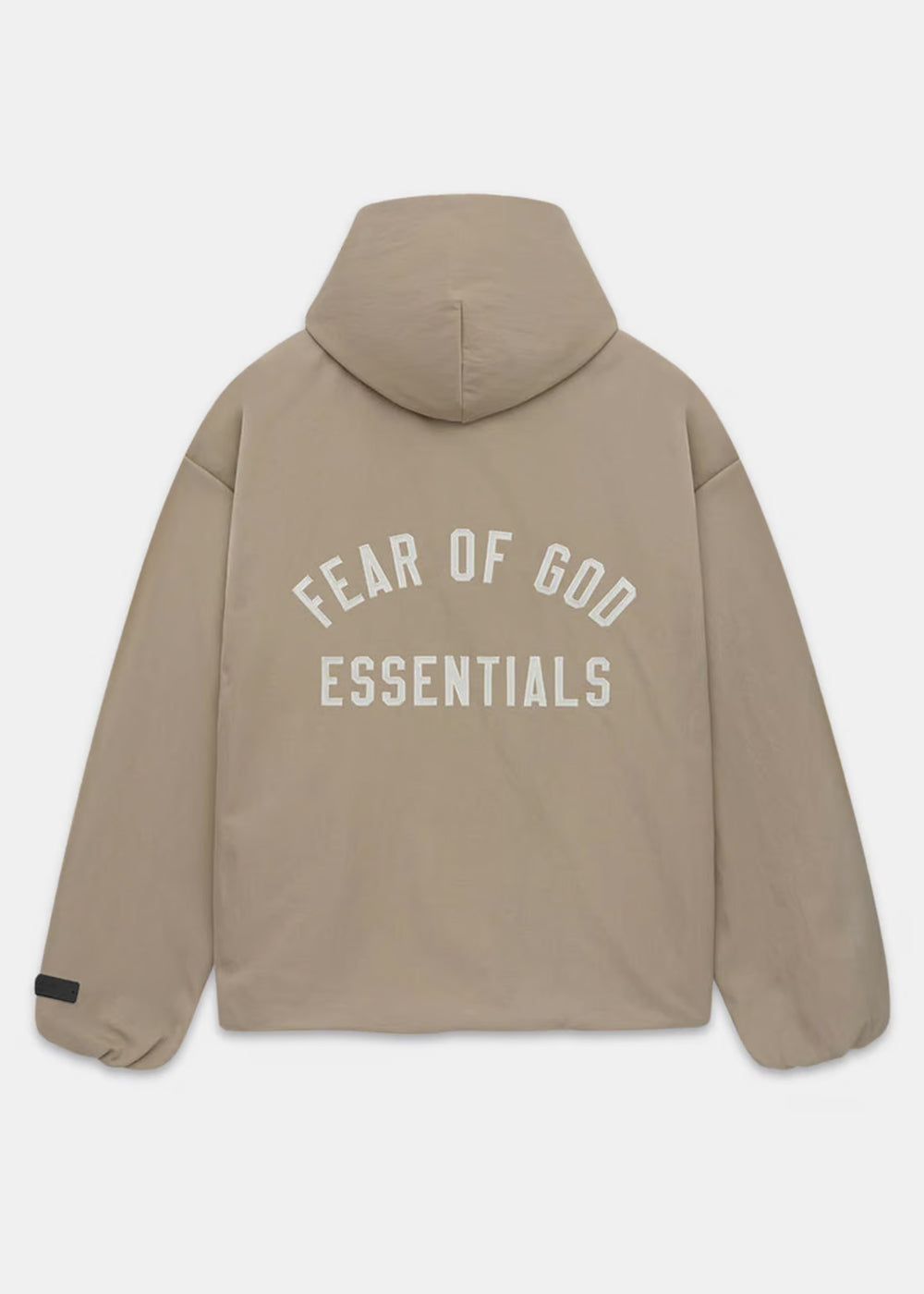 Оригінальна Desert Sand Textured Nylon Hooded Coaches Jacket Fear of god – вид ззаду