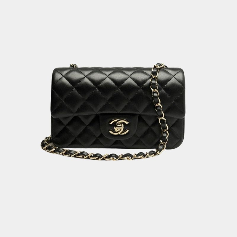 Mini Classic Handbag Lambskin Chanel – Гарантія оригінальності – боковий вид