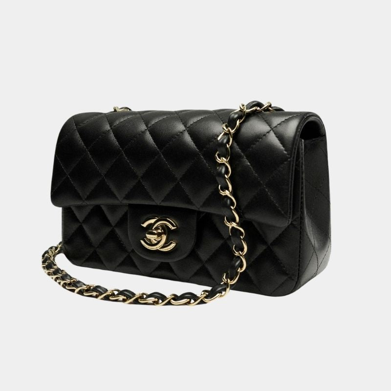 Mini Classic Handbag Lambskin Chanel – Гарантія оригінальності – вид ззаду