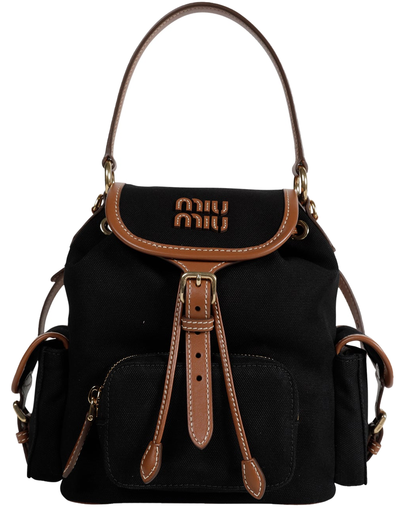 Оригінальна Canvas And Leather Backpack Miu miu