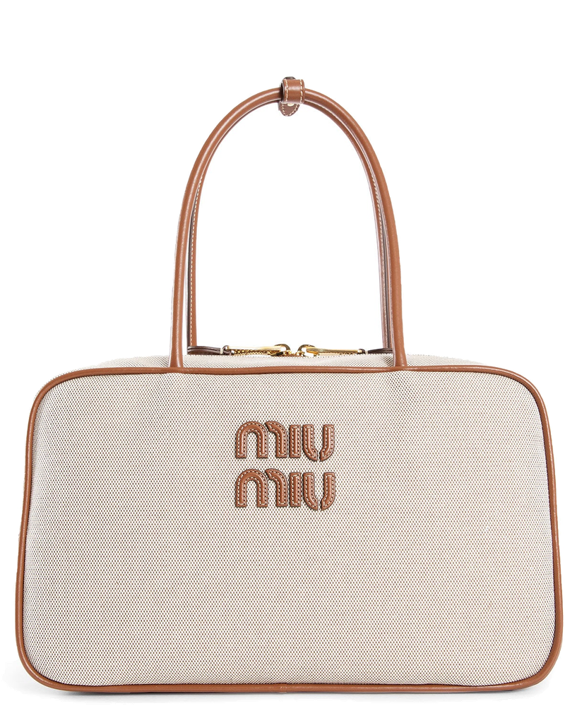 Оригінальна Beau Canvas And Leather Bag Miu miu