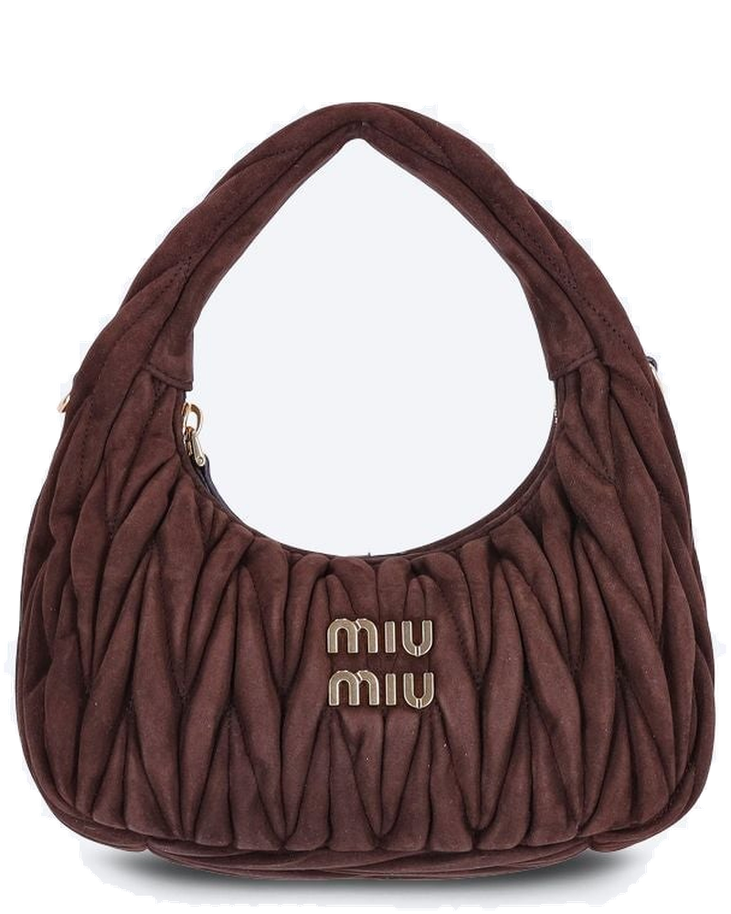 Оригінальна Wander Matelasse Suede Hobo Bag Miu miu