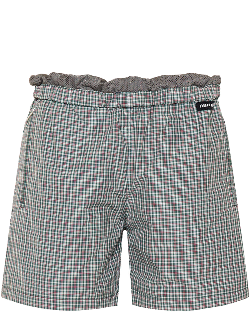 Checked Technical Fabric Bermudas Miu miu – Гарантія оригінальності