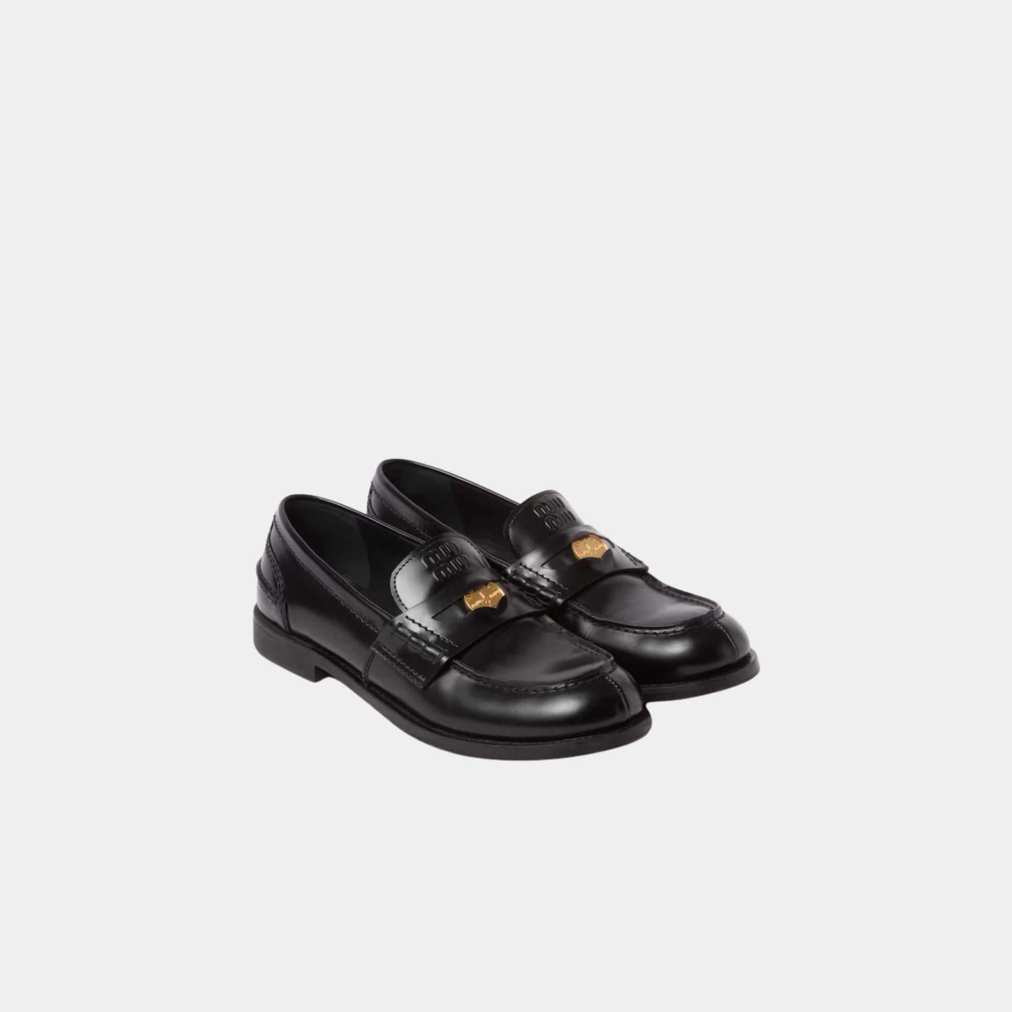 Brushed Leather Penny Loafers Miu miu – Гарантія оригінальності – вид ззаду