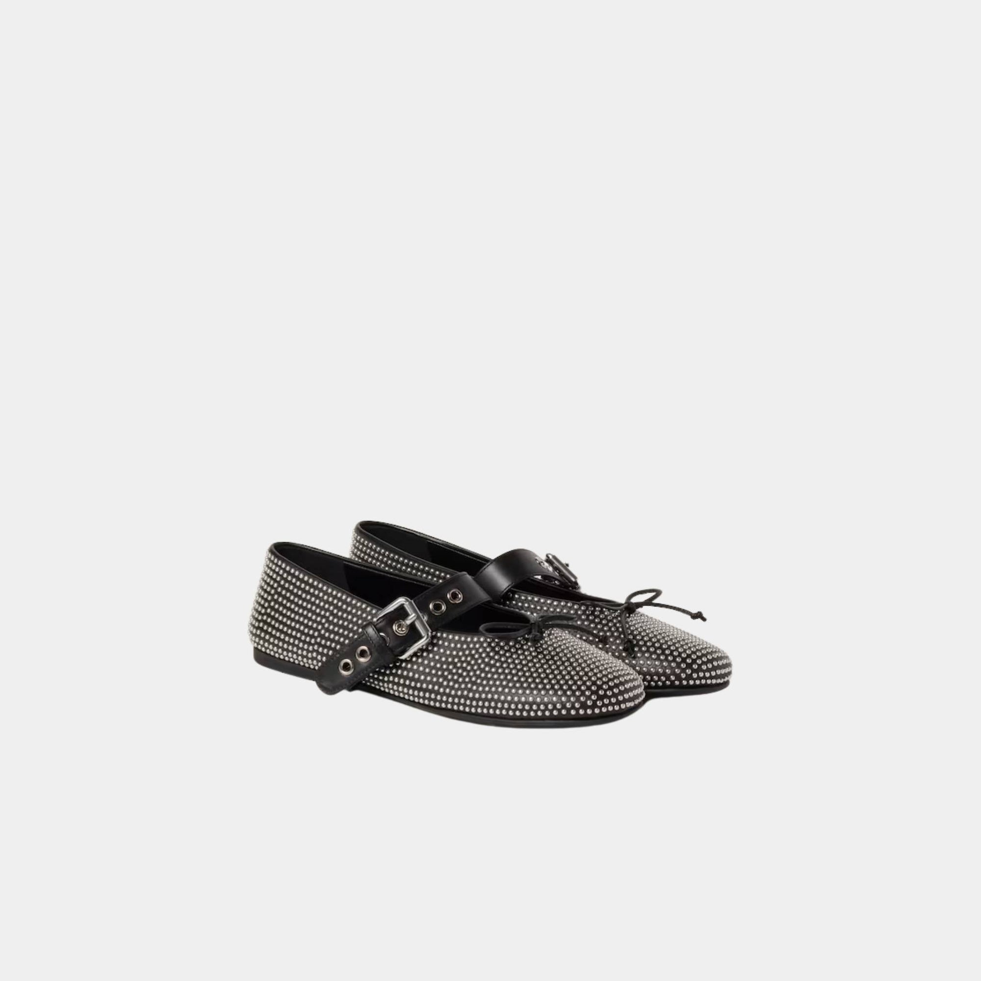 Оригінальна Calf Leather Ballerina Flats With Studs Miu miu – детальний вид