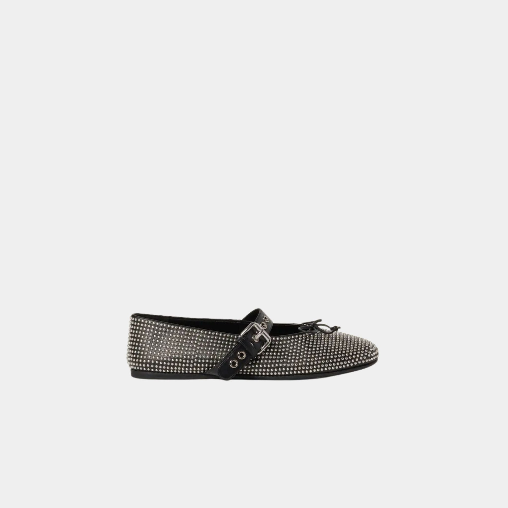 Оригінальна Calf Leather Ballerina Flats With Studs Miu miu – боковий вид