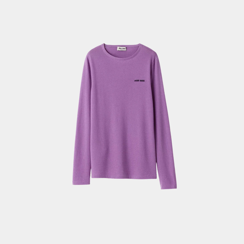 Cashmere And Silk Crew-Neck Sweater Miu miu оригінал – Купити в Україні – боковий вид
