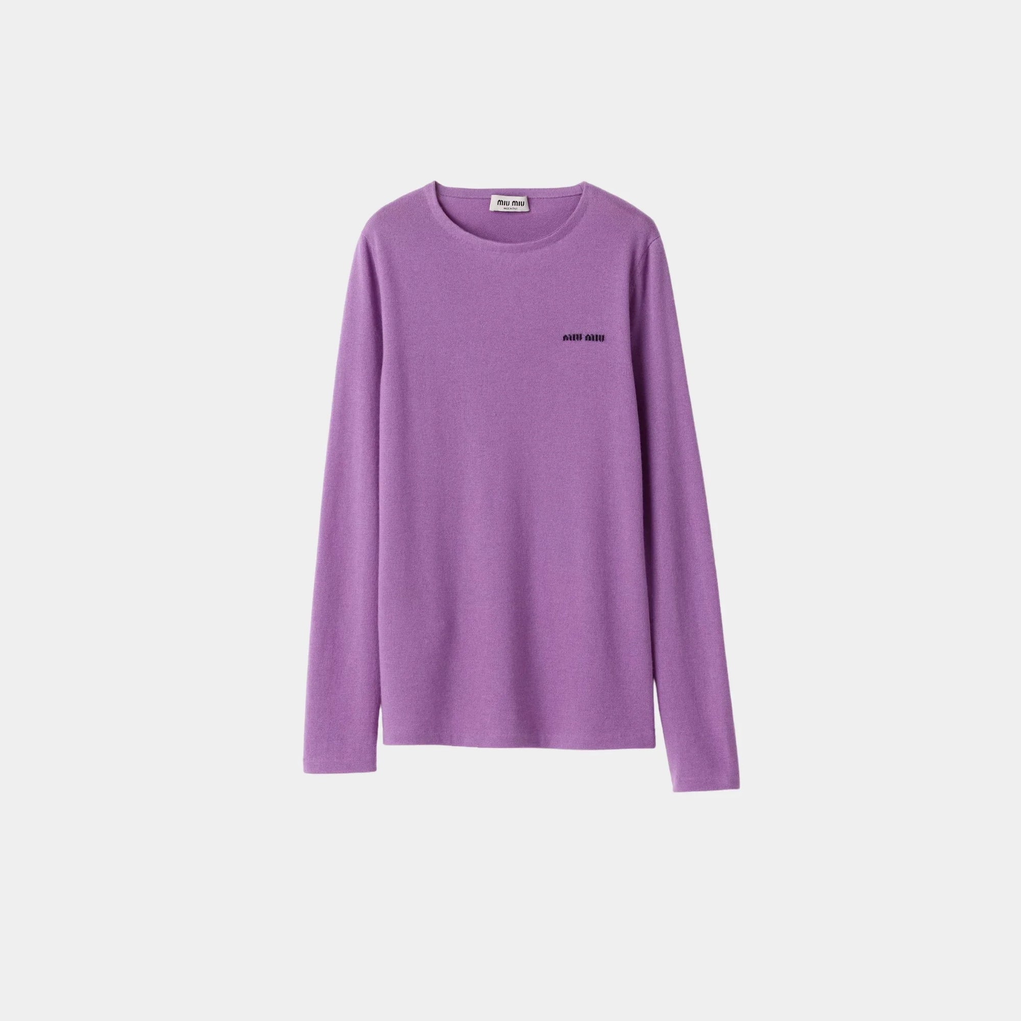 Cashmere And Silk Crew-Neck Sweater Miu miu оригінал – Купити в Україні – боковий вид