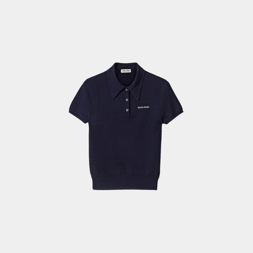 Cashmere Polo Shirt Miu miu – Гарантія оригінальності – боковий вид