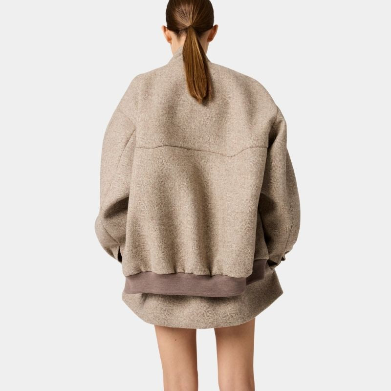 Chevron Blouson Jacket Khaki Miu miu – Гарантія оригінальності – вид ззаду