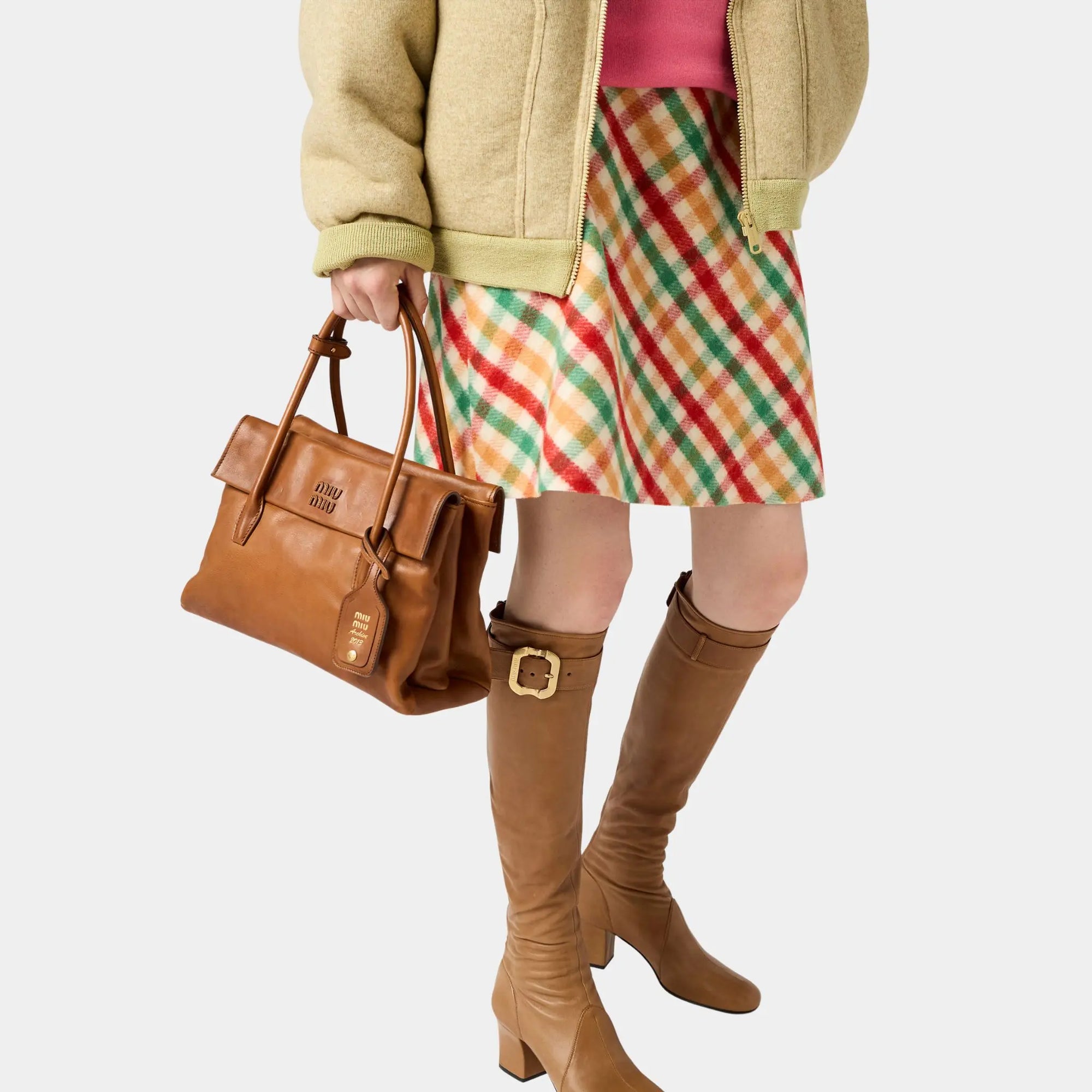 Оригінальна Diagonal Check Skirt Miu miu – збільшений вид