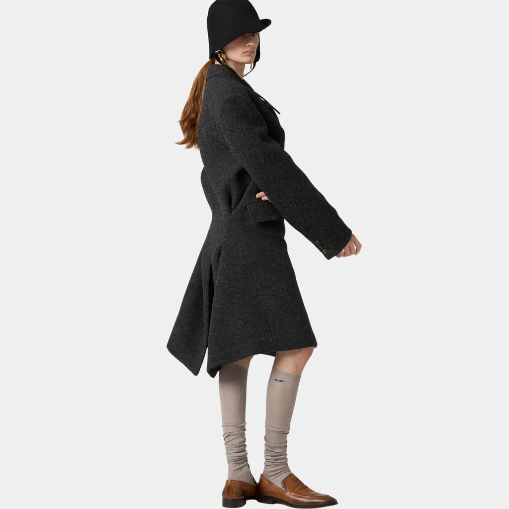 Double-Breasted Shetland Wool Coat Miu miu – Гарантія оригінальності – збільшений вид