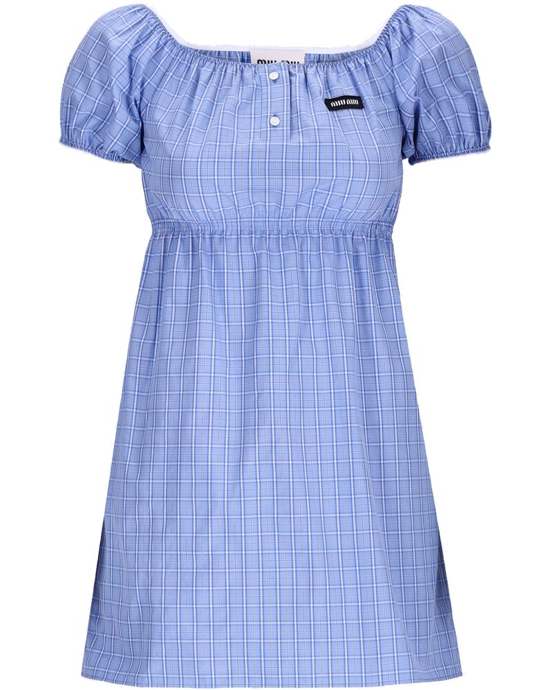 Оригінальна Checked Poplin Mini-Dress Miu miu