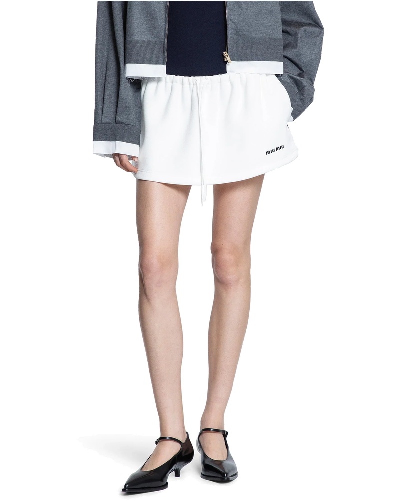 Bonded Piqué And Technical Jersey Mini Skirt Miu miu – Гарантія оригінальності
