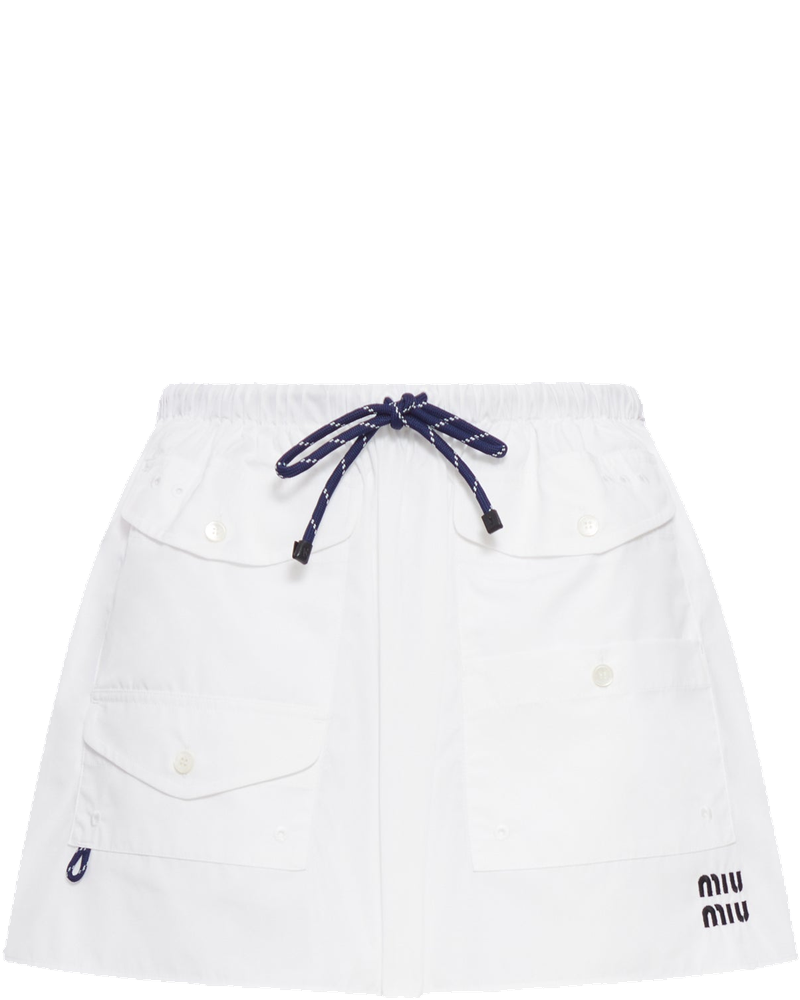 Cotton Poplin Mini Skirt With Logo Miu miu – Гарантія оригінальності
