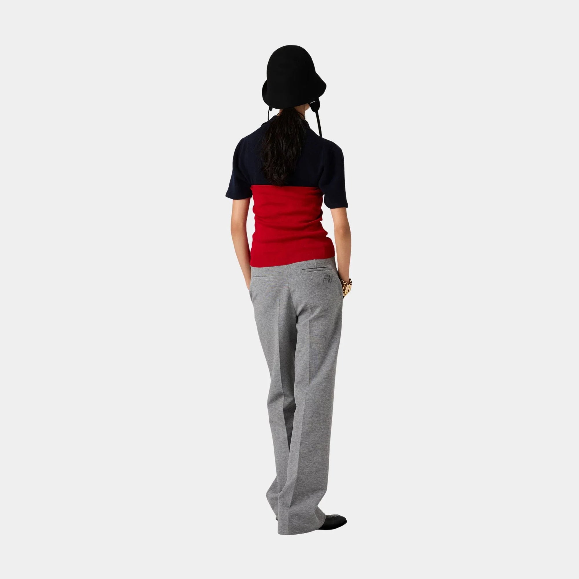 Fabric Stitch Knit Pants With Button Miu miu – Гарантія оригінальності – детальний вид