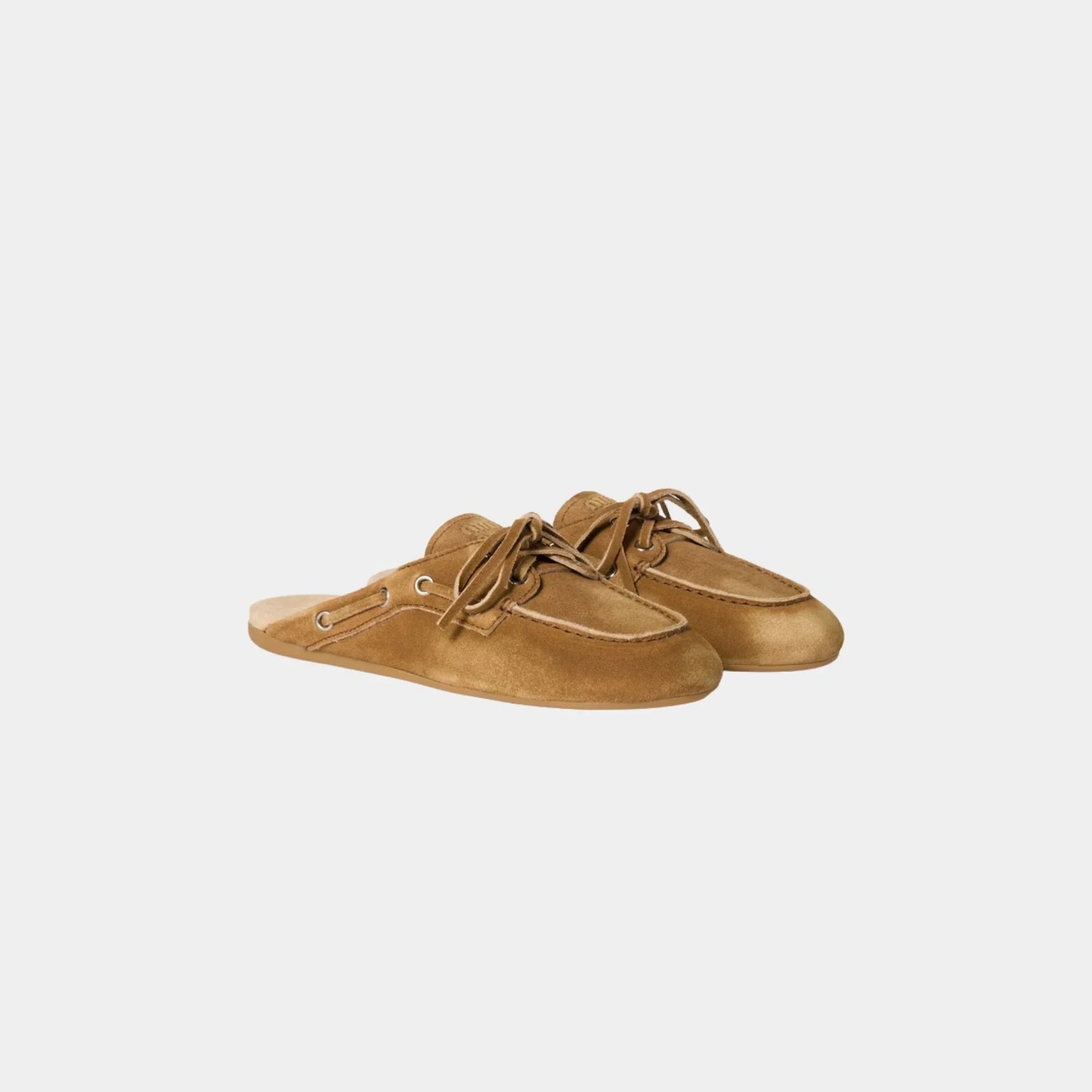 Faded Suede Mules Miu miu – Гарантія оригінальності – боковий вид