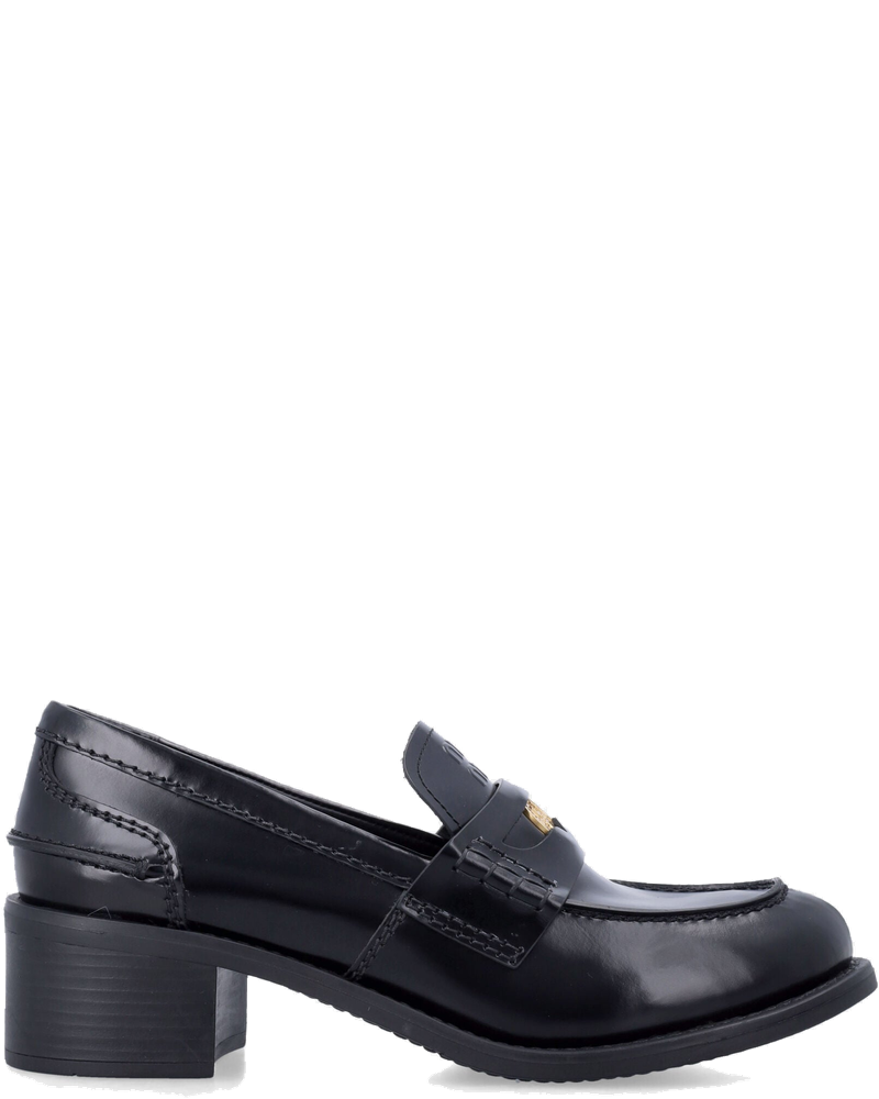 Оригінальна Black Brushed Leather Loafers Miu miu