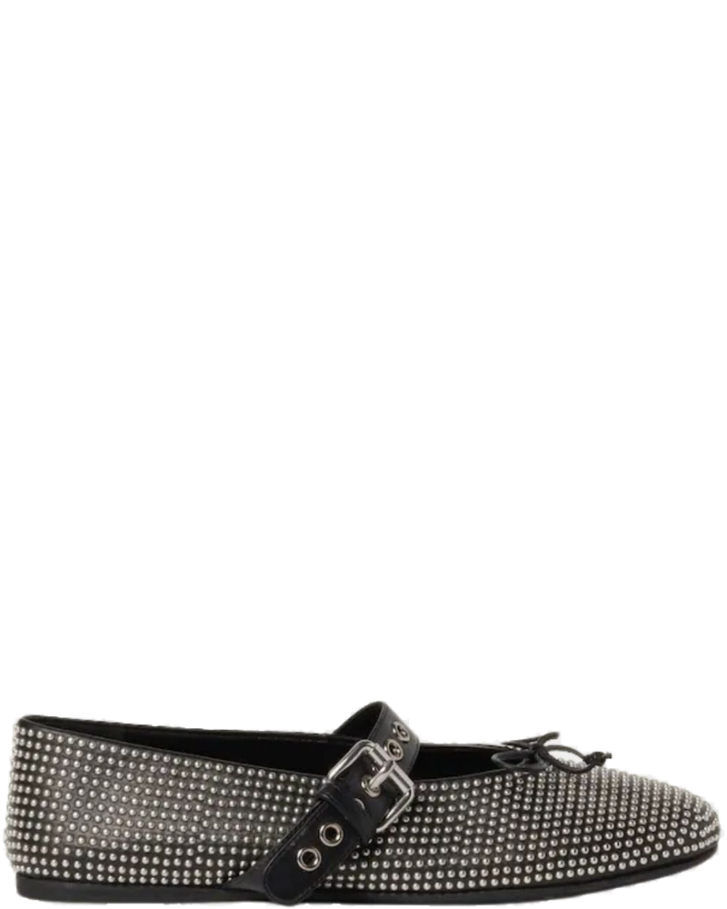 Оригінальна Calf Leather Ballerina Flats With Studs Miu miu