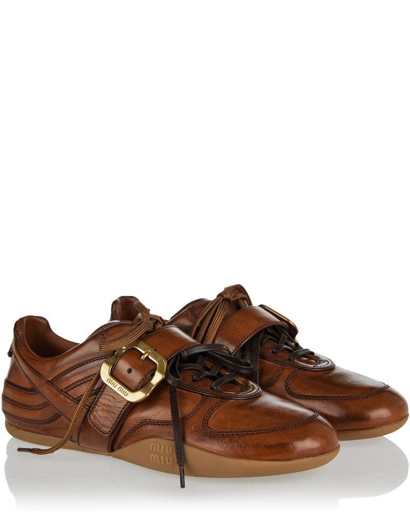 Leather Sneakers With Buckle Miu miu – Гарантія оригінальності