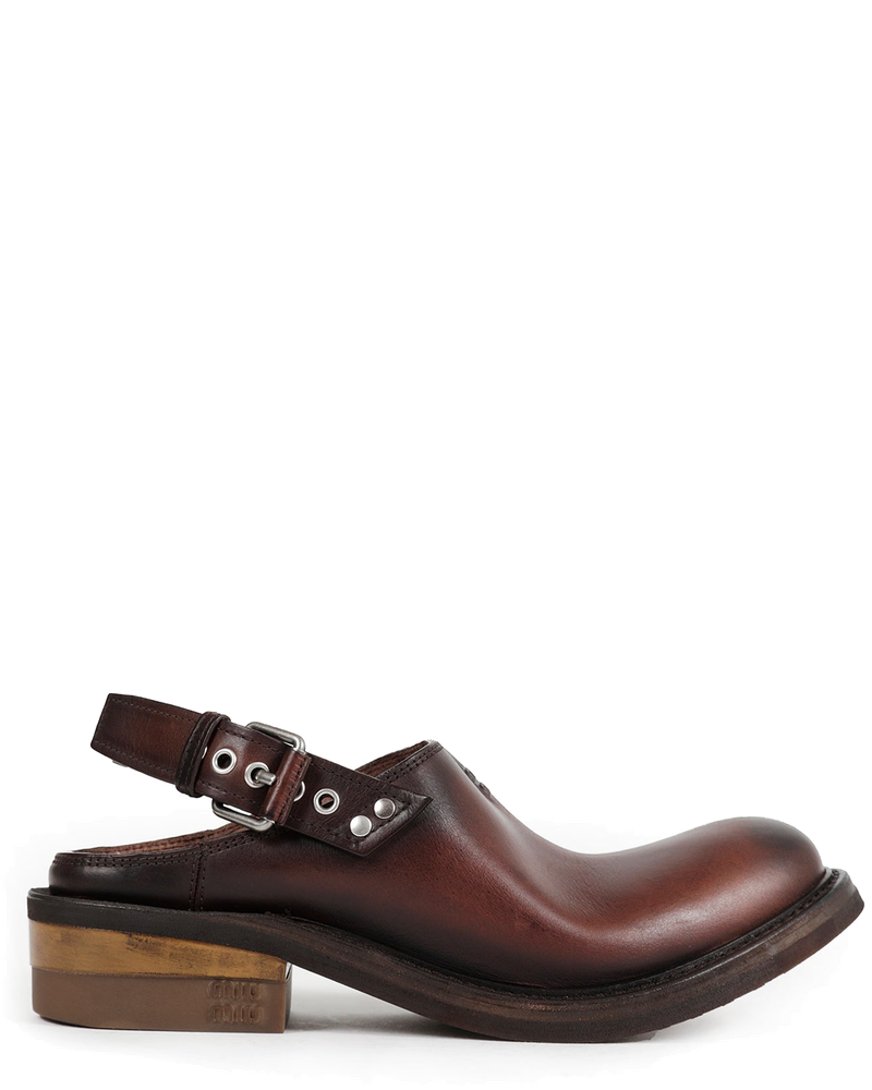 Foule Leather Mules Miu miu – Гарантія оригінальності