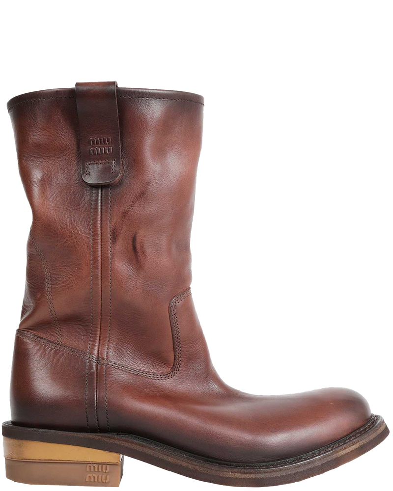 Foule Leather Boots Miu miu – Гарантія оригінальності