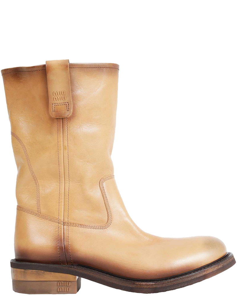Foule Leather Boots Miu miu – Гарантія оригінальності