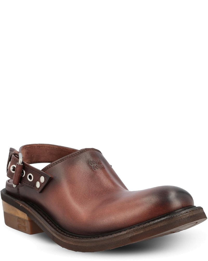 Foule Leather Mules Miu miu – Гарантія оригінальності