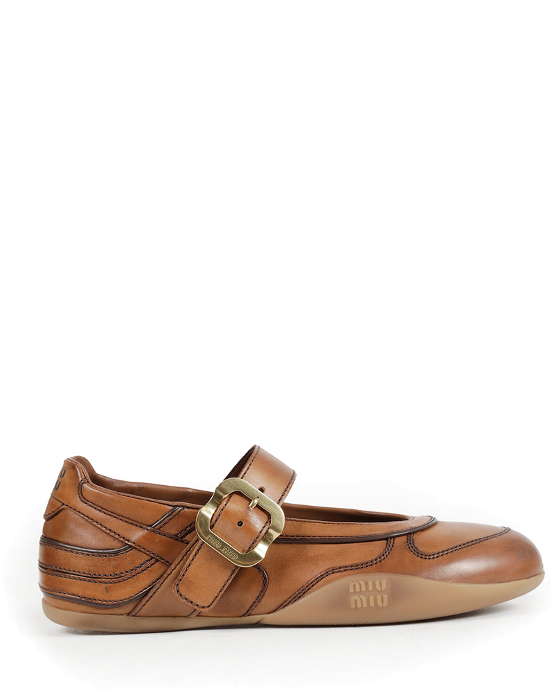 Оригінальна Gymnasium Leather Ballerinas Miu miu