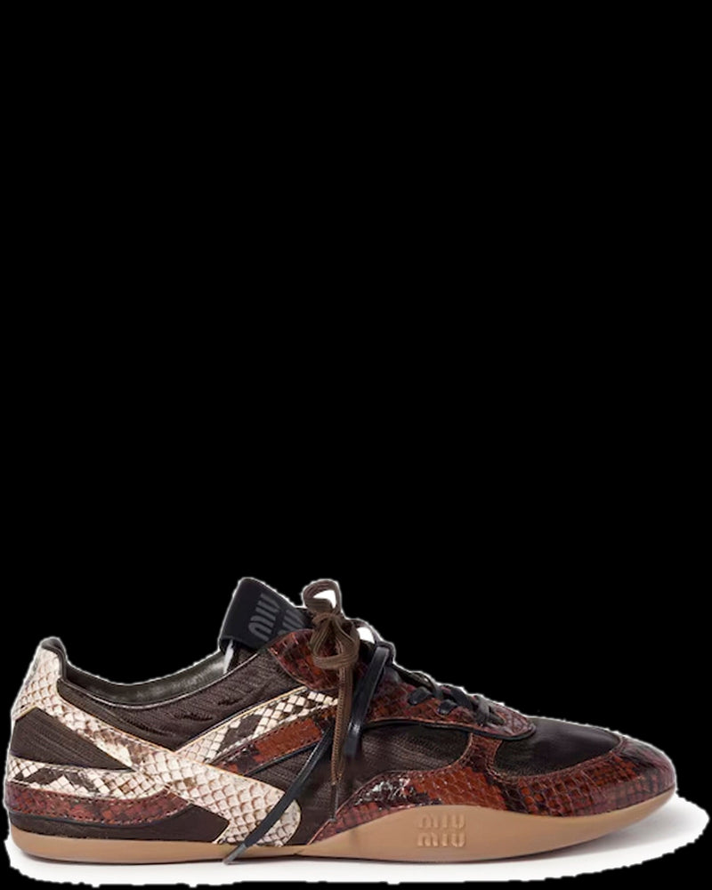 BG_REMOVED_CATALOG_GYMNASIUM SNEAKERS IN TECHNICAL FABRIC AND PYTHON PRINT AYERS - MIU MIU