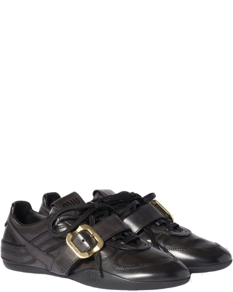 Leather Sneakers With Buckle Miu miu – Гарантія оригінальності