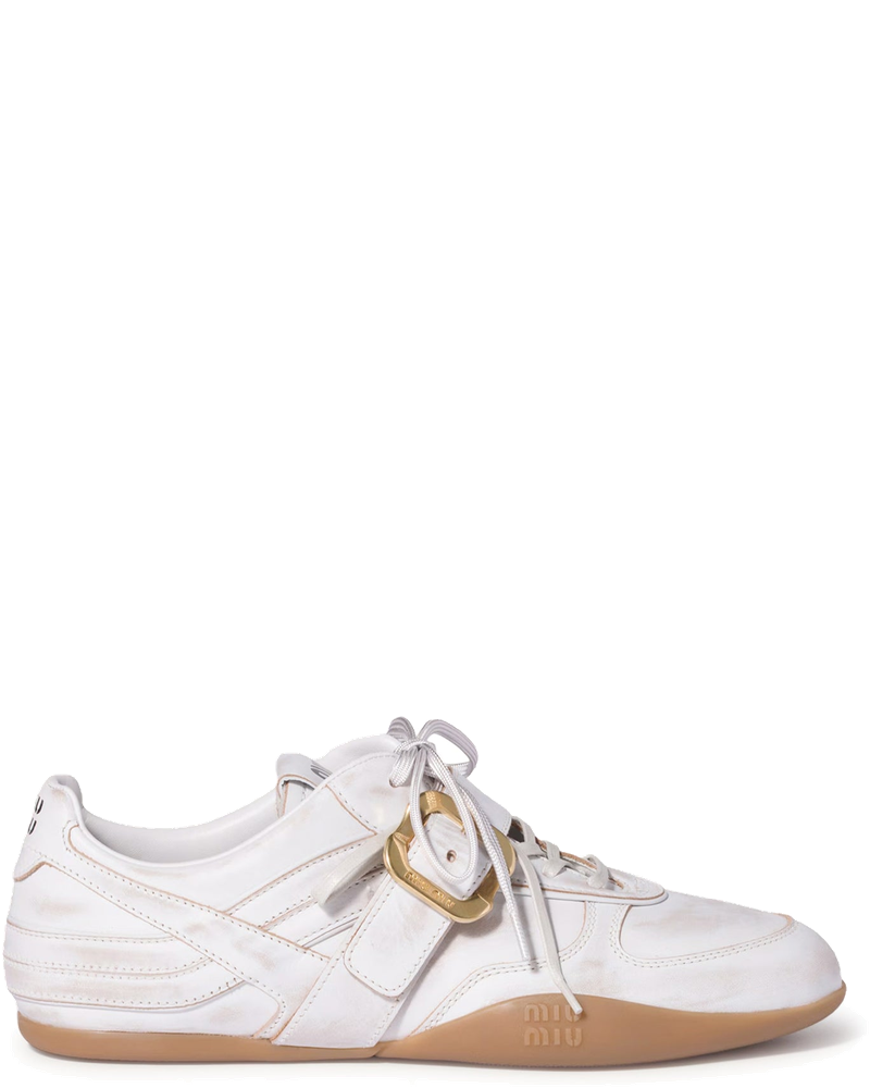 Gymnasium Leather Sneakers With Buckle Miu miu – Гарантія оригінальності