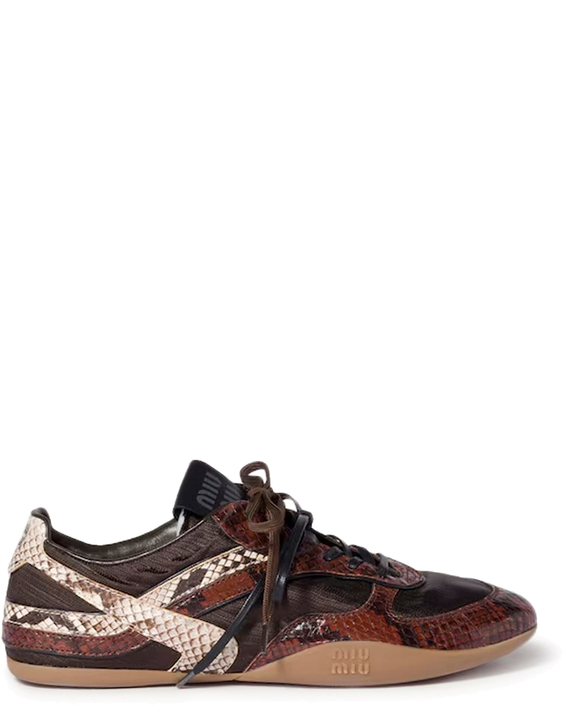 Gymnasium Sneakers In Technical Fabric And Python Print Ayers Miu miu оригінал – Купити в Україні