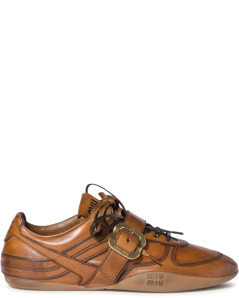 Leather Sneakers With Buckle Miu miu – Гарантія оригінальності
