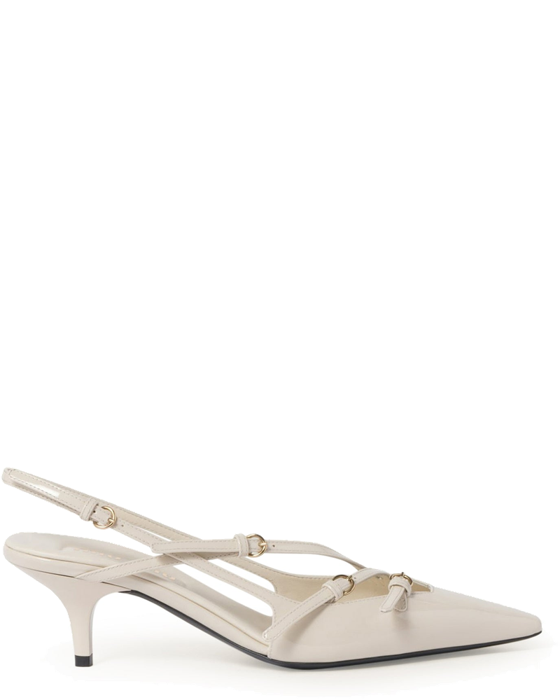 Оригінальна Patent Leather Slingback With Buckles Miu miu
